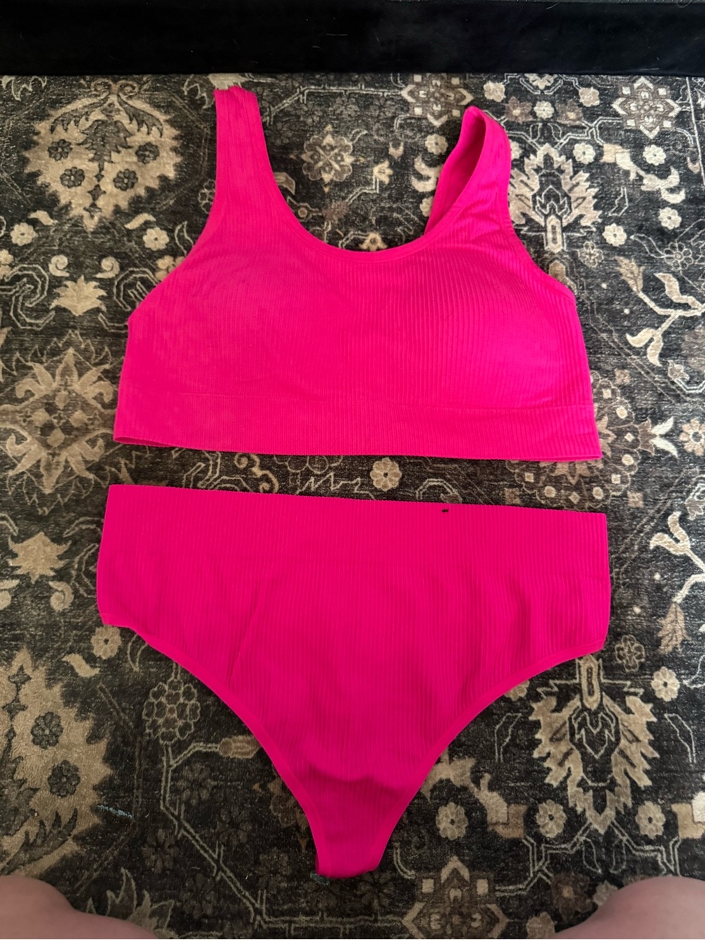torrid Hot Pink Ribbed Two-Piece lounge Set